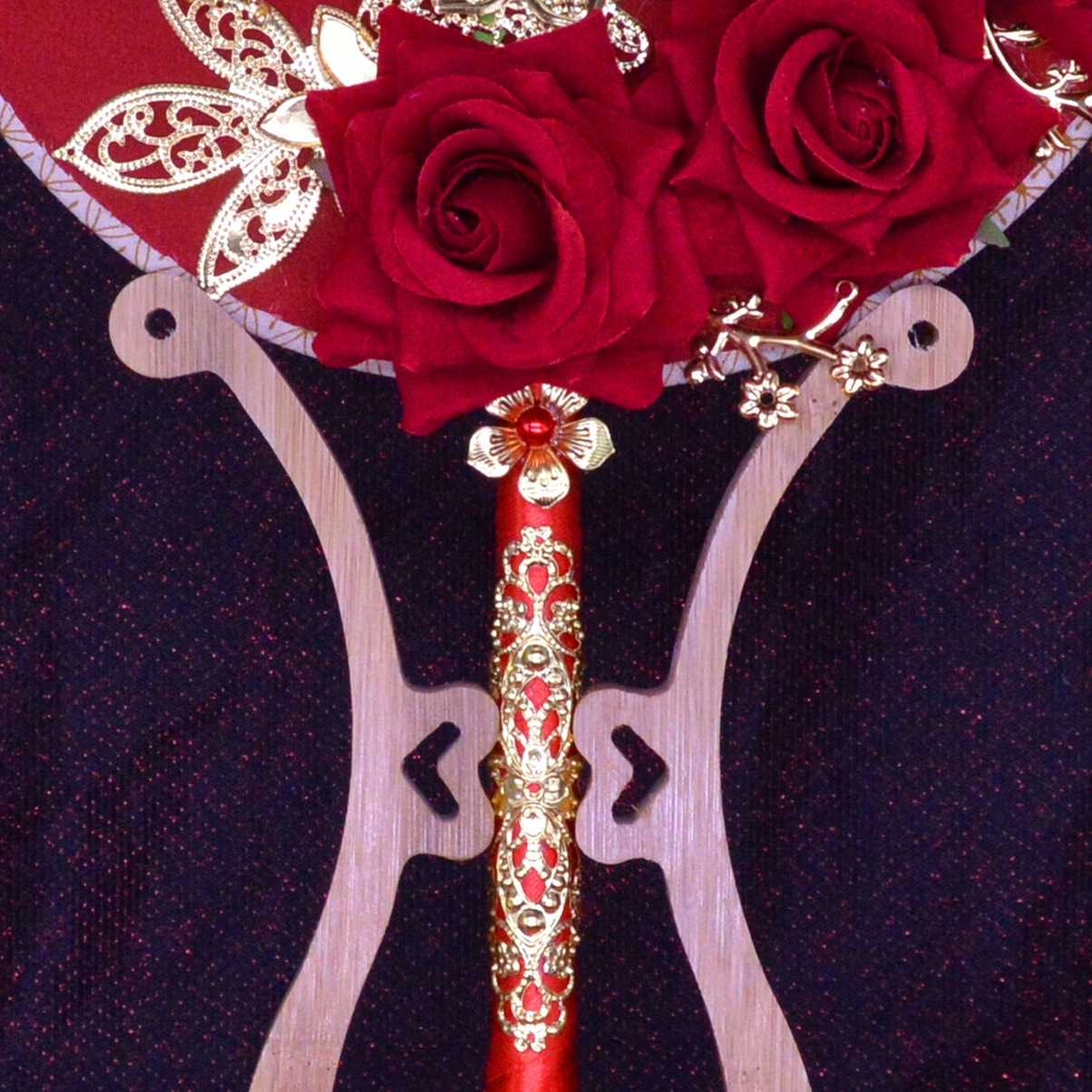 新款直销定制新娘团扇喜扇婚扇中式手捧花扇子diy材料包一件8