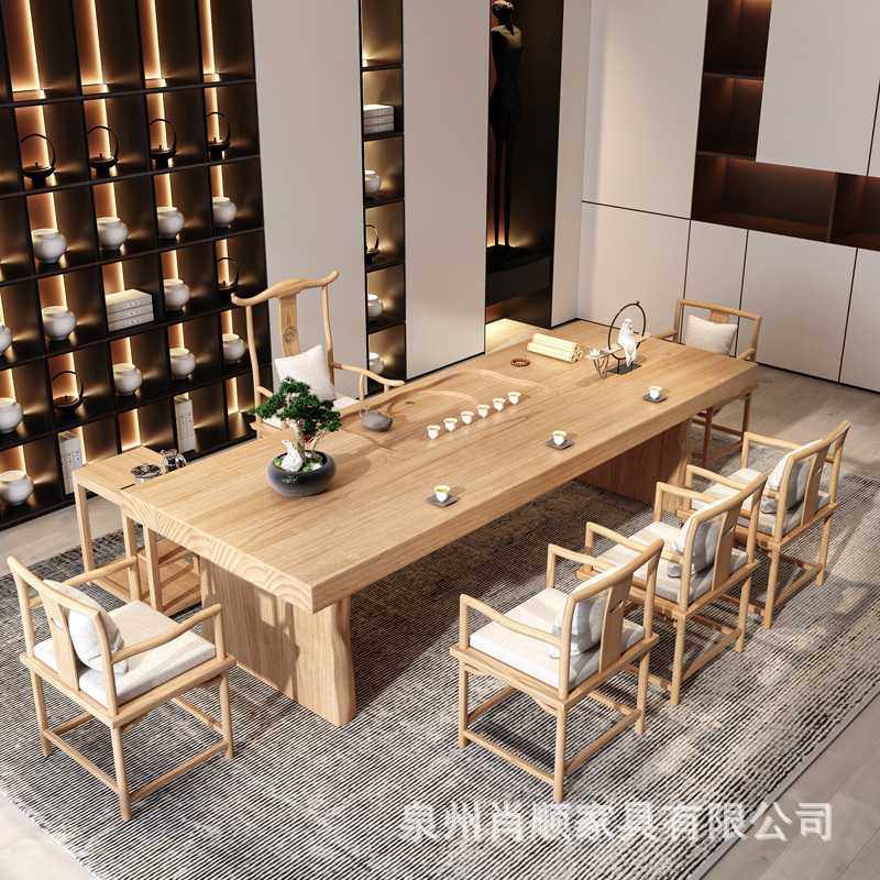 新款直销实木茶桌椅组合 简约喝茶泡茶桌现代办公室原木功夫茶台,商业/办公家具,茶台/茶桌,淘宝优惠券,粉丝福利购,淘宝优惠卷