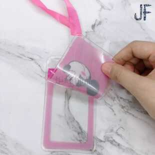 新款直销卡通卡套挂绳PVC卡套挂脖软两张卡工牌校牌学生胸牌证件