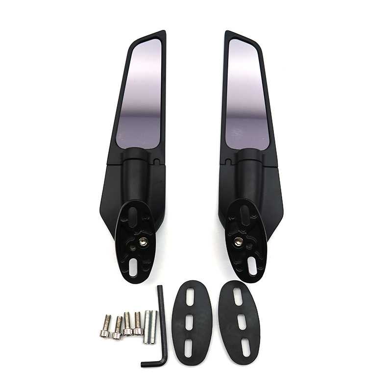 新款直销摩托车改装后视镜大镜面地平线通用反光镜定风翼反光镜跑