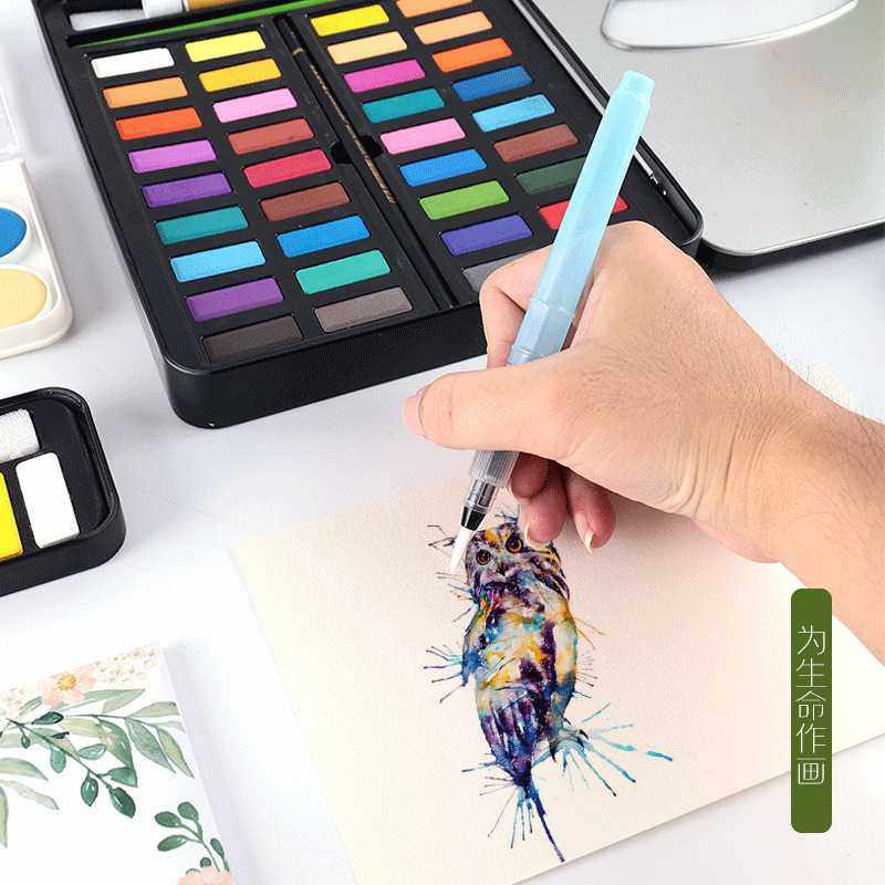 新款直销水彩颜料固体铁盒套装礼品跨境12/18/24/36色水彩颜料含,文具电教/文化用品/商务用品,水彩颜料,淘宝优惠券,粉丝福利购,淘宝优惠卷