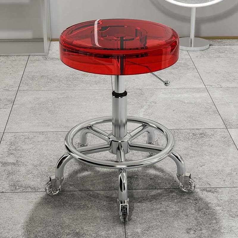 新款直销新款不锈钢美容院凳大工旋转美发店专用椅子 亚克力升降