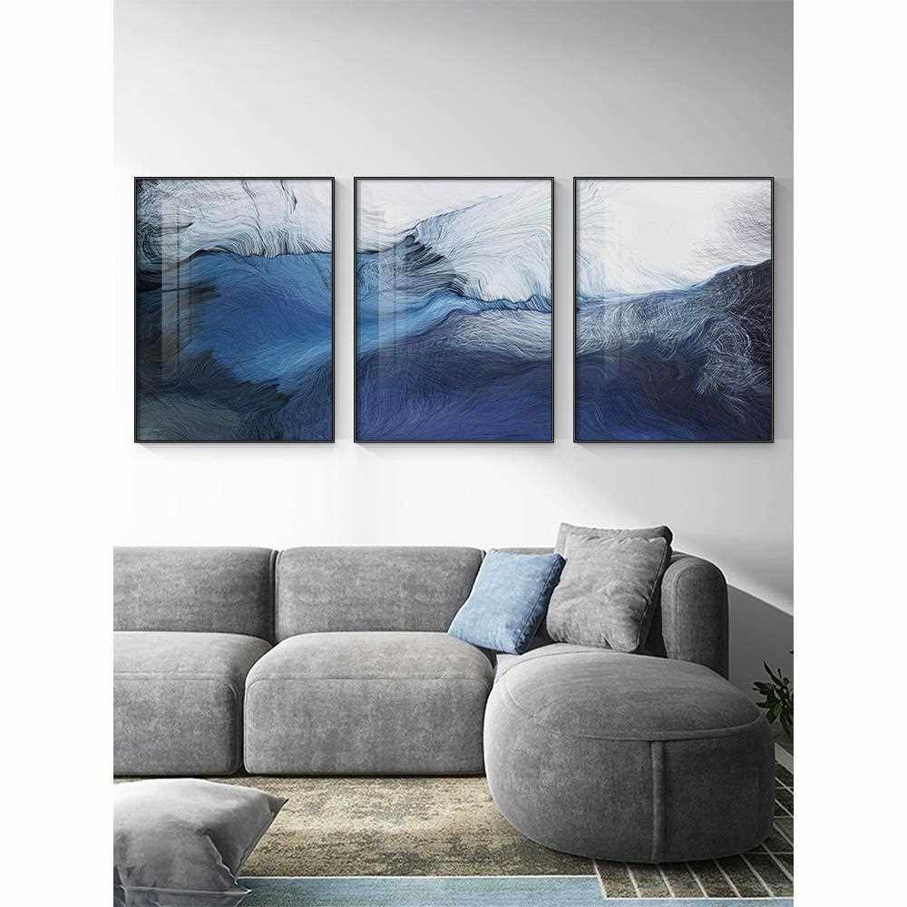 新款直销现代轻奢客厅装饰画简约抽象免打孔沙发背景墙挂画轻奢大