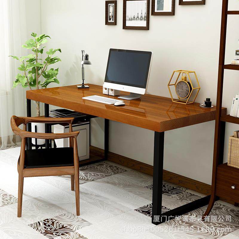 新款直销台式电脑桌美式loft实木学习桌现代家用卧室写字桌书桌办
