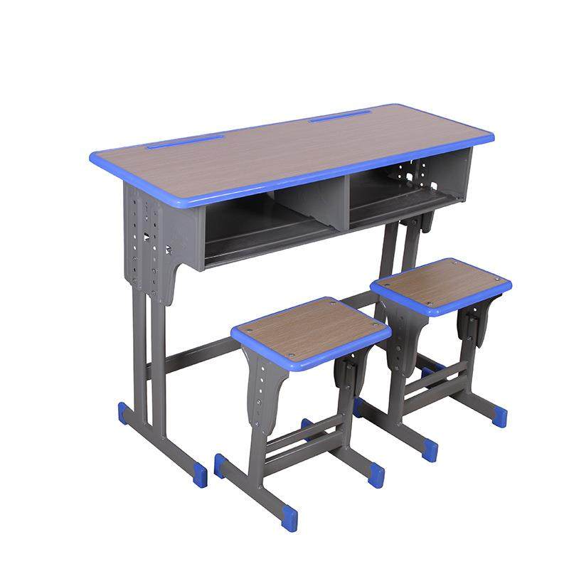 新款直销双人课桌椅直供辅导班培训桌学校可升降中小学生加固课桌