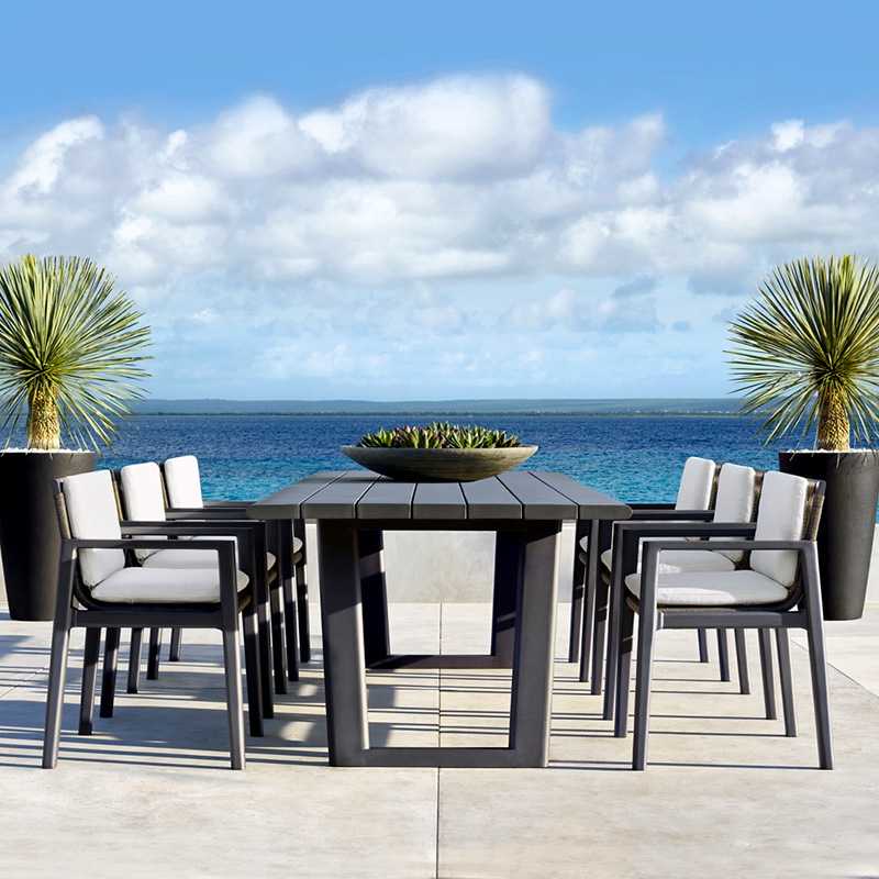 新款直销户外藤编沙发组合庭院露台铝合金餐桌椅花园架空层外摆家