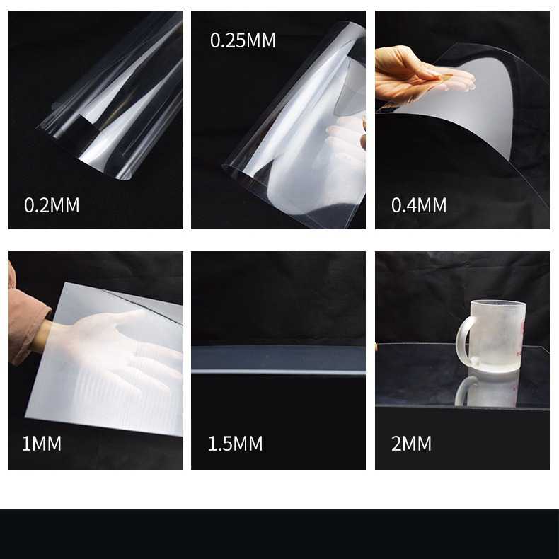 新款直销吸塑印刷PET透明片PVC卷材哑黑 哑白塑料片 窗口薄膜服装