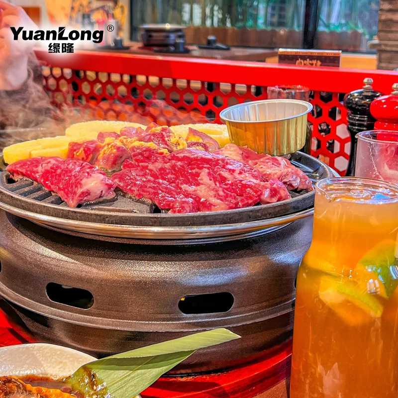 新款直销韩式碳烤炉家用日式火盆烧烤炉圆形烤肉炉炭烤锅炭烤炉炭