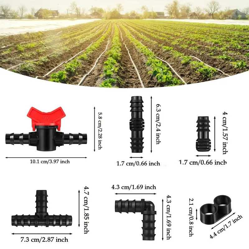 新款直销亚马逊6分接头16PE管接头滴灌管直旁通三通堵头园艺农业