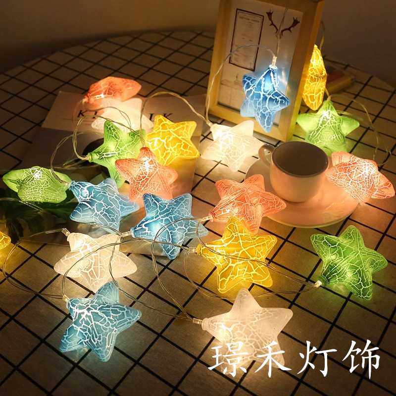 新款直销led灯串小彩灯串装饰灯ins网红灯房间宿舍布置裂纹星星灯,家装灯饰光源,氛围灯,淘宝优惠券,粉丝福利购,淘宝优惠卷