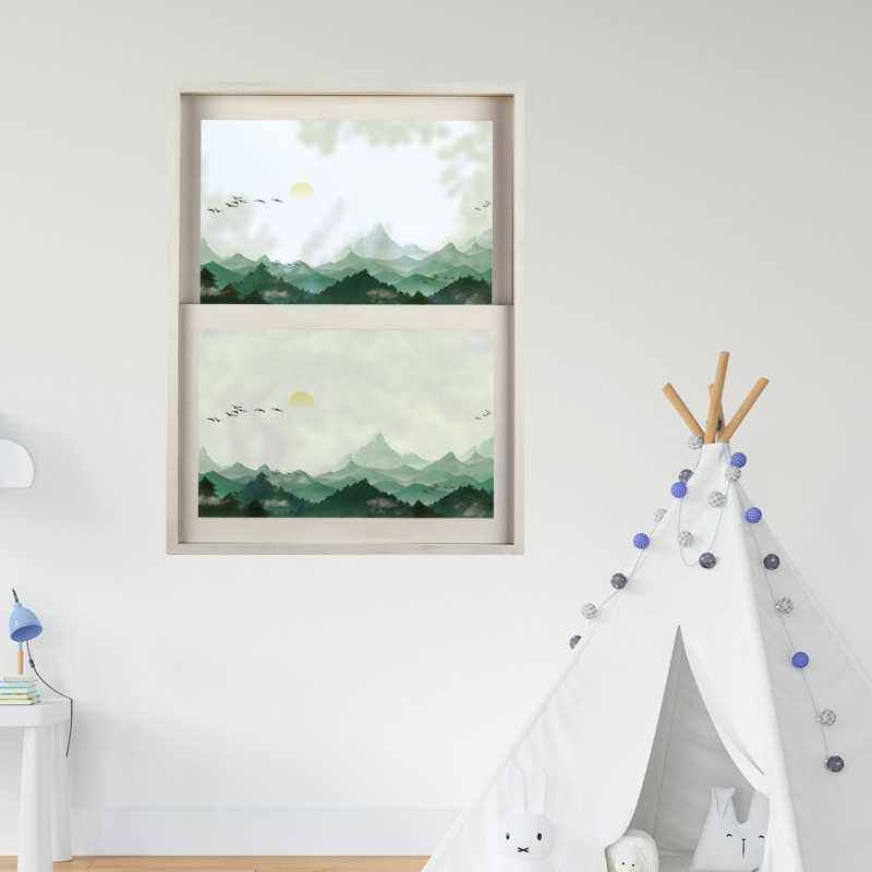 新款直销自粘大雁南飞H0007大号浴室卫生间装饰贴透光不透明磨砂P,家居饰品,现代装饰画,淘宝优惠券,粉丝福利购,淘宝优惠卷