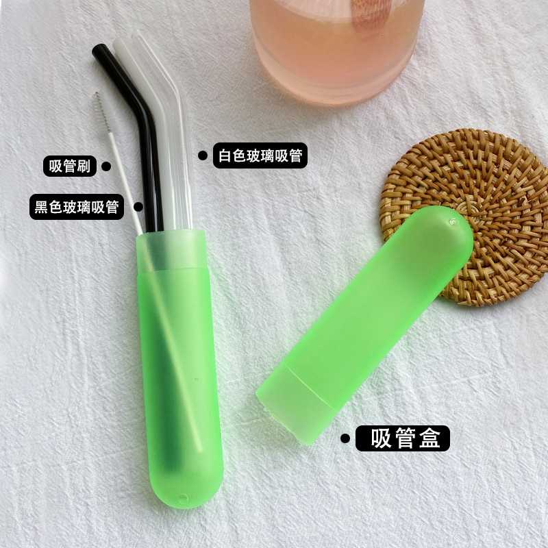 新款直销【配件吸管】非一次性玻璃吸管不锈钢吸管套装食品级硅胶