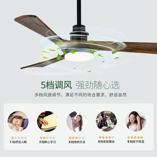 新款直销北欧吊扇灯餐厅家用客厅简约变频木吸顶风扇带电风扇吊灯