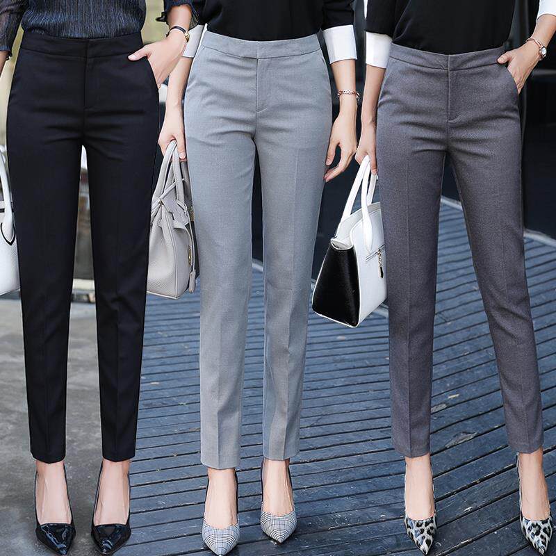 欧洲站西装裤女夏季薄款2025新款修身显瘦职业气质百搭小脚九分裤