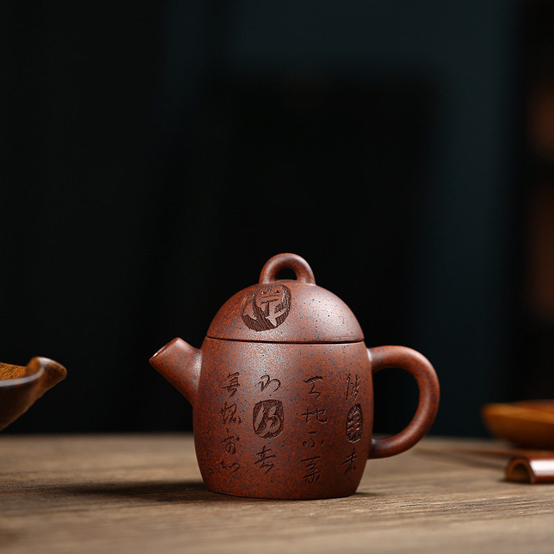 分销代理紫砂壶宜兴手工陶刻绘茶壶原矿青灰段泥钢炮嘴秦权壶茶具