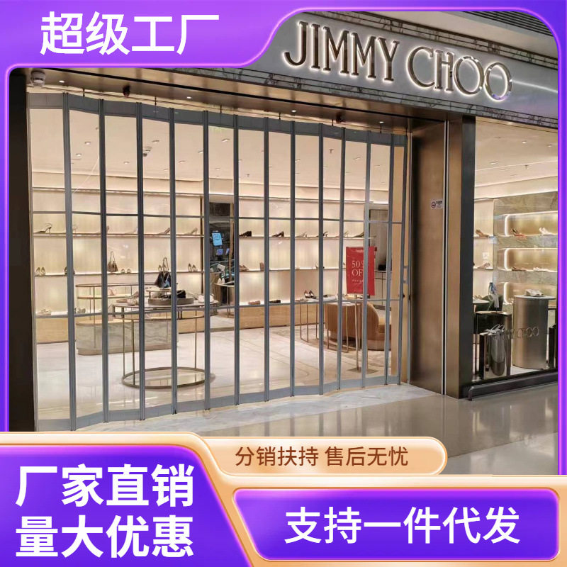 铝合金折叠门厨房推拉无轨阳台卧室隐形卫生间伸缩隔断支持弧形