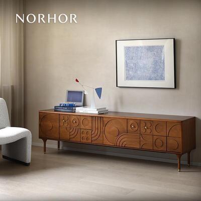 北欧实木电视柜轻奢小户型客厅储物收纳柜家用多功能落地视听柜