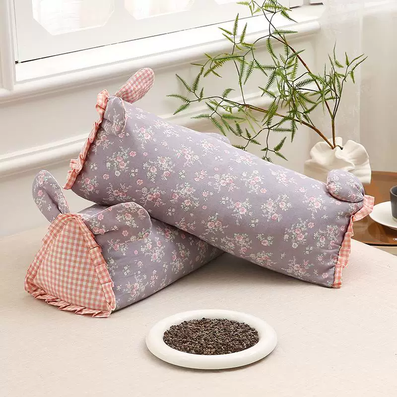 Cotton double-layer detachable fresh handheld pillow, with neck protection