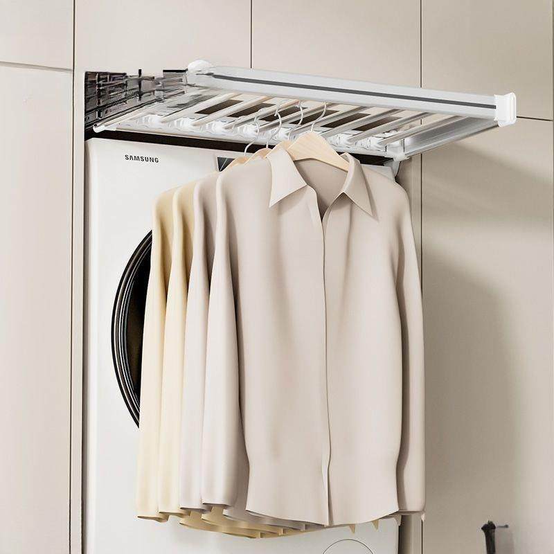 洗衣机上抽拉架单层晾衣架上方抽拉伸缩烘干机晾晒架衣柜支架,基础建材,层板拖,淘宝优惠券,粉丝福利购,淘宝优惠卷