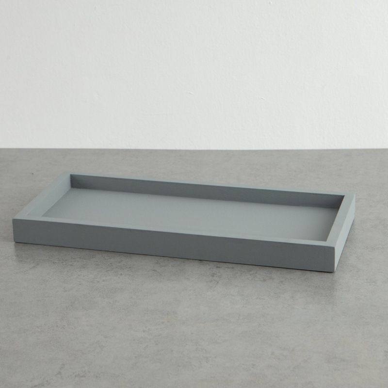 长方形仿水泥花盆托盘接水盘长条塑料窄紫砂苔藓微景观造沙盘景盘