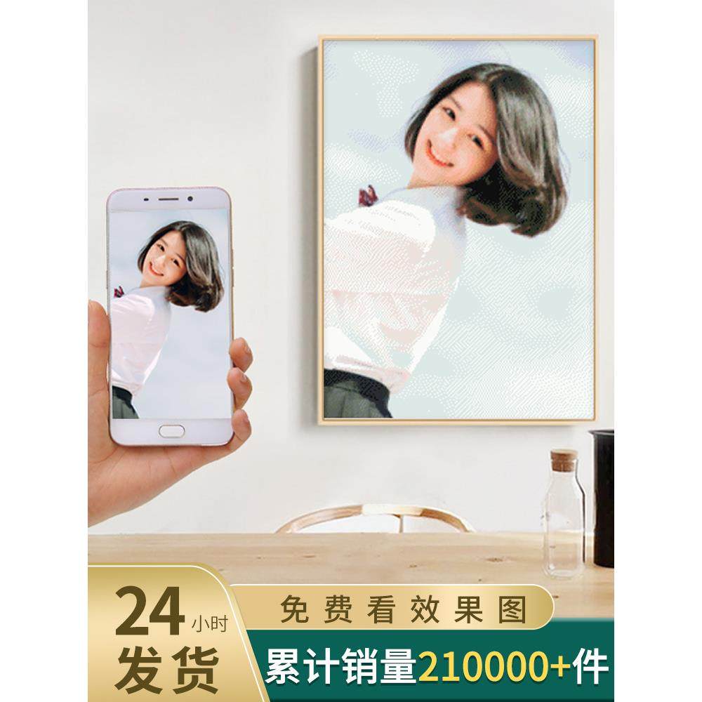 2U8K钻石贴画真人照片手工5d满钻贴钻十字绣钻石绣2023新款,居家布艺,钻石绣,淘宝优惠券,粉丝福利购,淘宝优惠卷