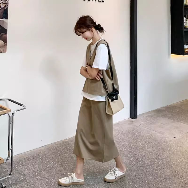 假两件半身裙炸街网红爆款时髦洋气时尚套装女夏季休闲运动两件套