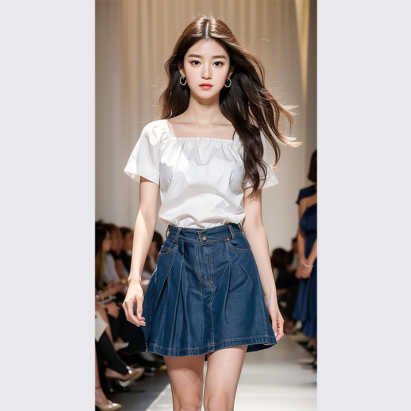 小个子夏装减龄搭配一整套牛仔连衣裙子套装女装显瘦减龄时髦洋气