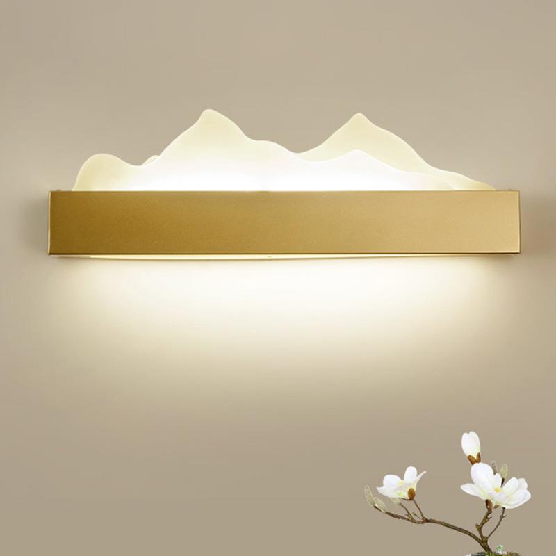 新中式山水壁灯现代简约客厅卧室玄关酒店走廊冰山中国风装饰壁灯