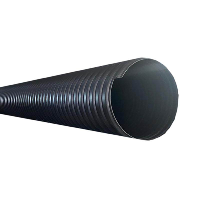 厂家现货PE钢带管增强缠绕波纹管黑色大口径排水排污水管