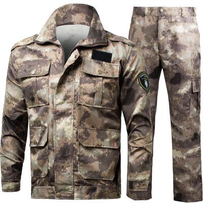 废墟新式迷彩服套装男女透气学生军训服春秋耐磨劳保工作服训练服