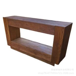 老榆木餐边柜侘寂风复古实木玄关柜客厅靠墙置物架收纳桌斗柜条案