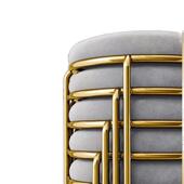 圆凳子钢筋架轻奢金色凳子家用网红矮凳餐桌凳现代简约懒人板凳