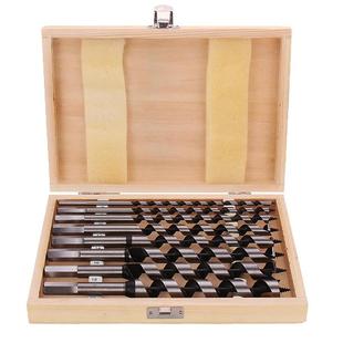 8件套木盒装木工支罗钻230长度6-20mm木工螺旋钻头组合深孔钻头