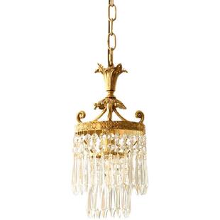 美式轻奢水晶灯法式全铜客厅餐厅吊灯意式宫廷卧室衣帽间玄关吊灯