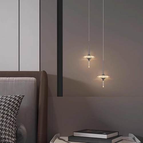 水晶楼梯吊灯loft复式楼挑空旋转灯饰星雨系列床头灯客厅餐厅吊灯