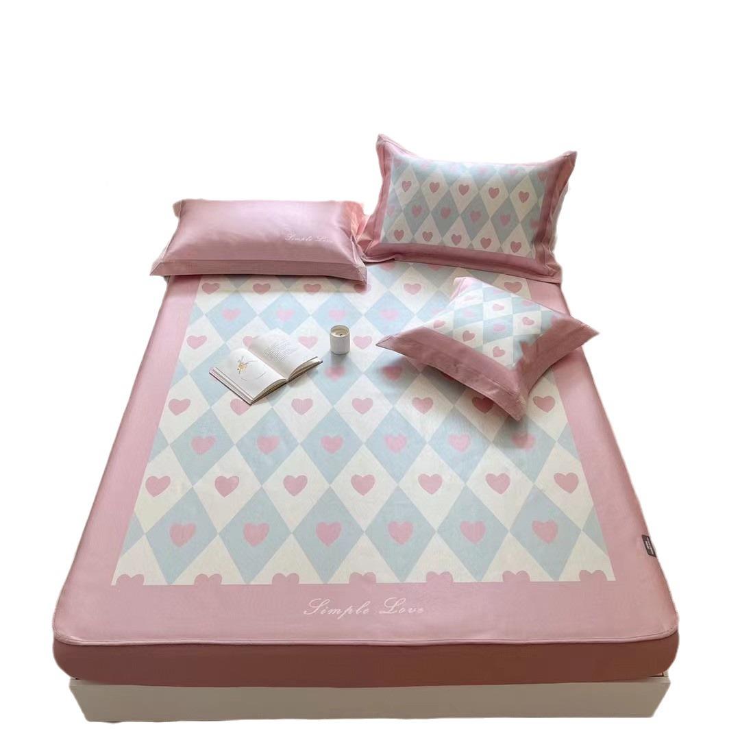 现代风夏季植物冰丝席三件水洗席式床笠式1床8.5m1套.m空2020402