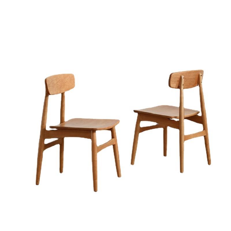 巴适椅子现代简约家用餐椅实木靠背书椅北欧日式樱桃木椅子北欧风
