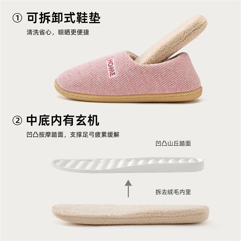 中年老人棉拖鞋防滑女士冬季室内家居包跟软底保暖加厚妈妈棉鞋男