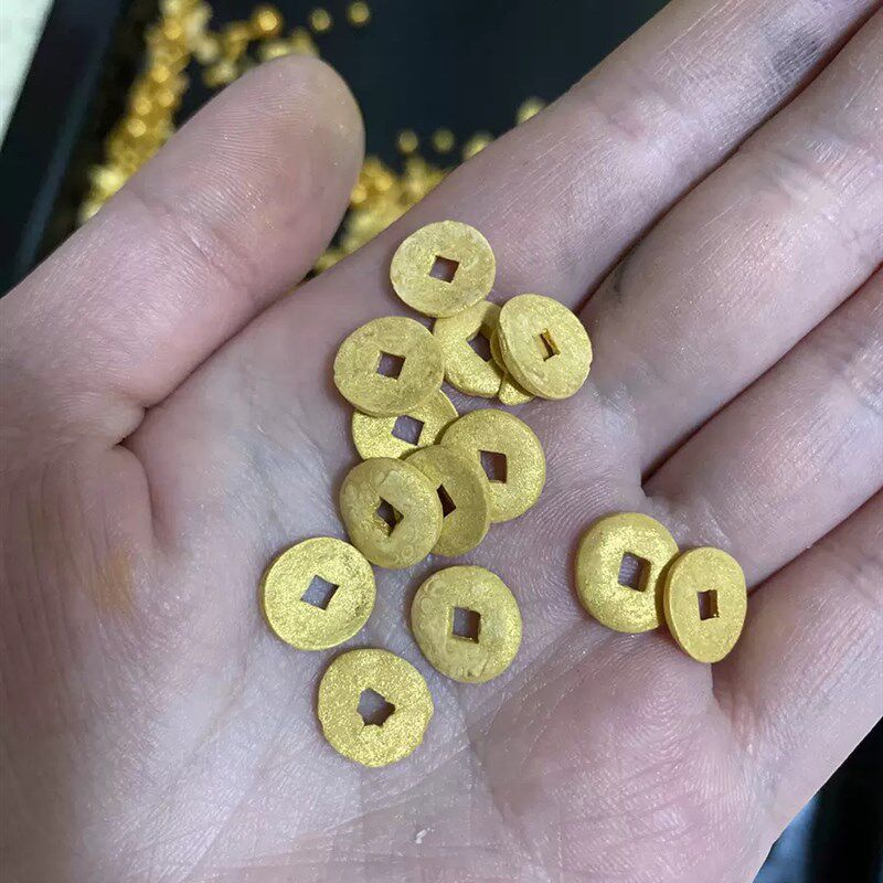 新年装饰元宝铜钱彩糖蛋糕奶油糕点表面裱花彩珠糖粒500g