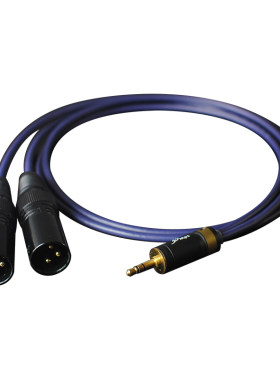 真力惠威X5X6X8单晶铜镀银3.5mm音频线4.4/2.5四芯转双平衡线XLR