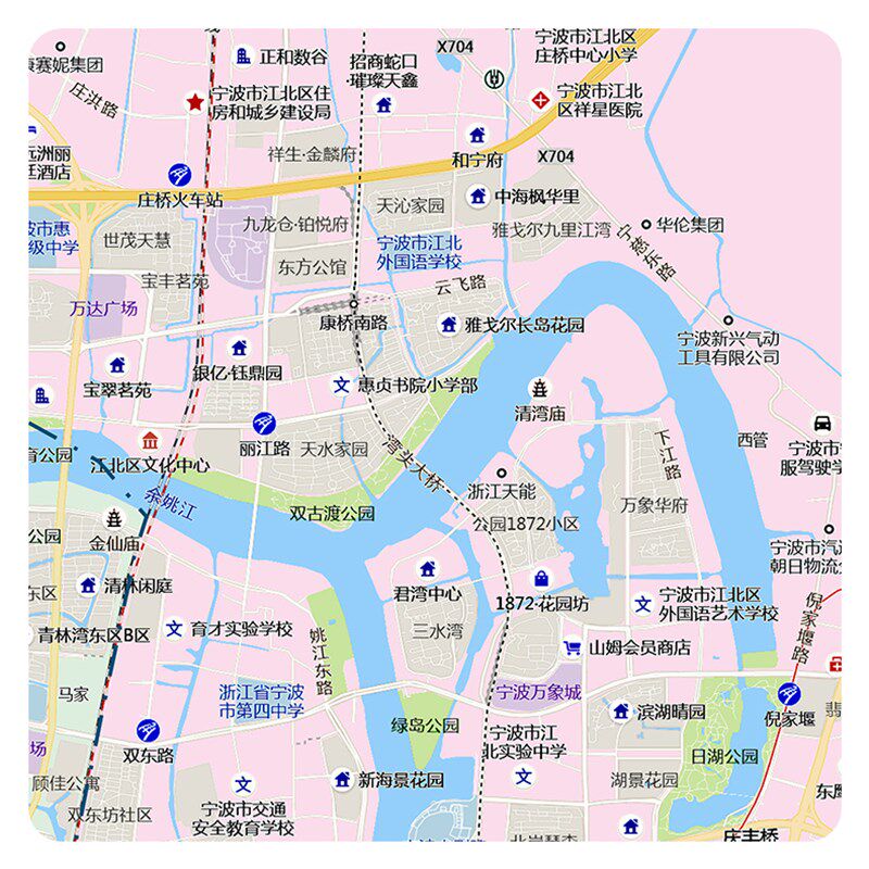 宁波市城区图2025地图定制市区地图街道图新版电子挂图贴图