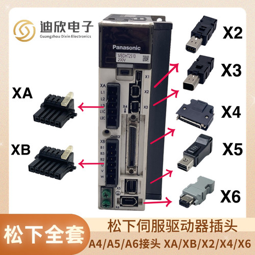 松下伺服驱动器插头A4/A5/A6接头 XA/XB/X2/X3/X4/X5/X6电机插头