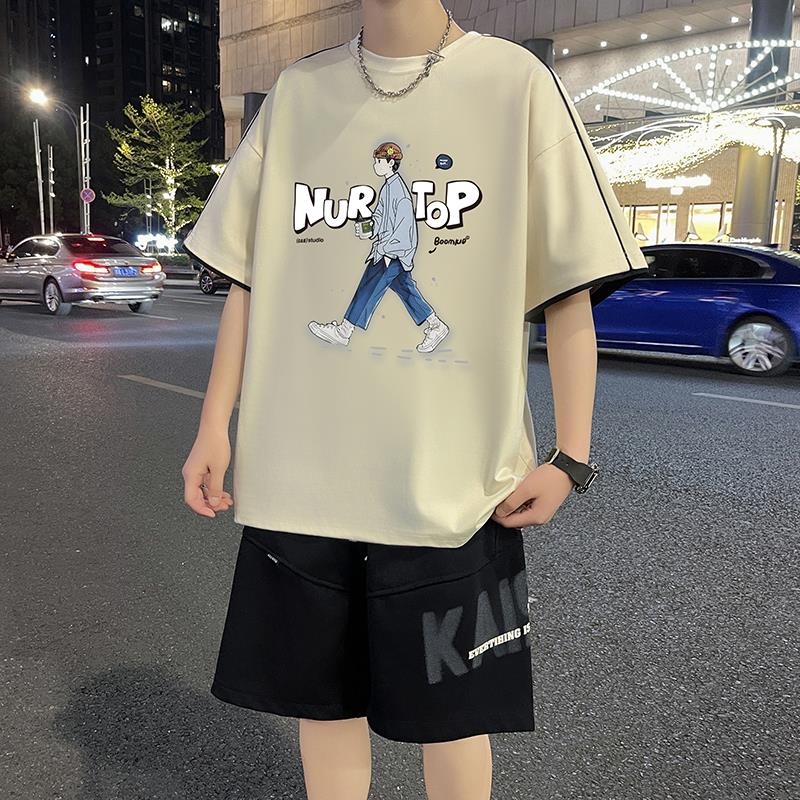 休闲运动套装男孩2025新款夏季青少年初高中学生短袖t恤大童夏装