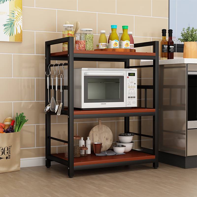 厨房置物架落地多层微波炉烤箱置物架多功能货架家用杂物收纳层架