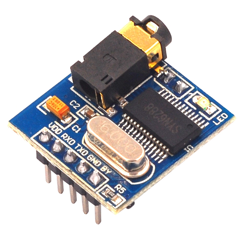 语音合成模块文本转语音TTS真人发音SYN6288 3.5MM音频接口5V供电