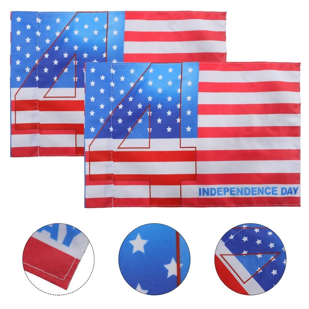 2Pcs Independensce Dar y Flag Front Door Bannes BackZJXgroun