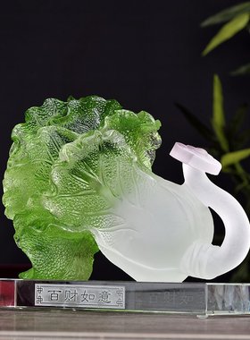 促玄关招财工艺品家居装饰玉白菜摆件店铺客厅办公室摆设开业礼销
