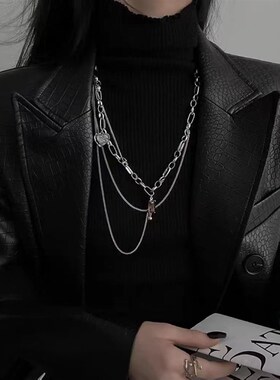 极速Colorful zircon Love Necklace titanium steel clavicle ch