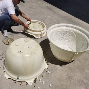 水泥圆花盆塑料模具自制混凝土盆景大号大口径圆形模型盆栽花盒