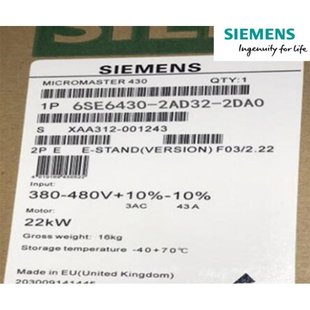 430安装 2DA0 有 22kW议价 议价6SE6430 级滤波器二次矩 2AD32